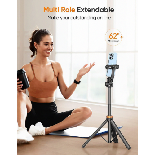 Trípode para teléfono de 62", trípode para selfie Eucos con control r 1