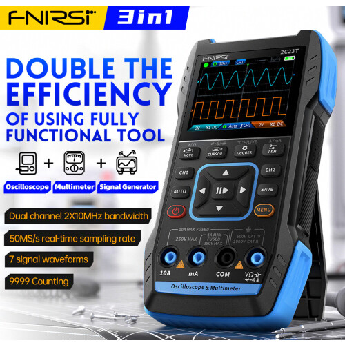FNIRSI 2C23T 3IN1 Διπλό Κανάλι 10MHZ*2 50MS/s Φορ 1