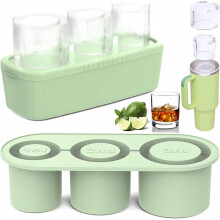 Ice Cube Tray Compatible Stanley Cup: Ice Cube Mold Compatible Stanley Cup Accessories Easy Release Silicone Reusable Large Ice Cube Trays with Lid C