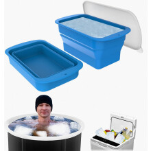 Foldable Large ice Cube Mold | Thick Silicone Ice Molds Tray with Lid - 8 lbs Reusable Silicone Tray Compatible Cold Plunge Tub and Ice Bath Accessor