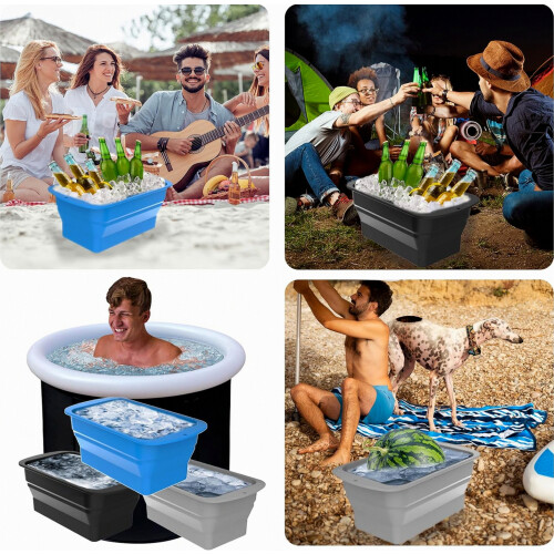 Moule à glaçons pliable grand format | Moule à glaçons en silicone épais avec couvercle - Supporte 2