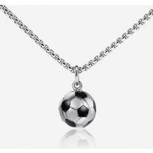 Soccer Charm Necklace, Stainless Steel Compatible Boy Girl Sportsman Men Women Unisex_Surprise Gift