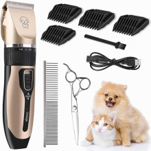 Silent Clipper, Thick Long Hair Dog Clipper, Pet Hair Clipper, Cordless Rechargeable Electric Professional Clipper Compatible Dog, Cat, Rabbit_Surpri