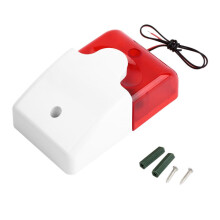 DC 9 12V Strobe Siren Alarm 110dB, Red Light Sound Flash Buzzer for Home Security Systems, Practical Choice for Home and Daily Use