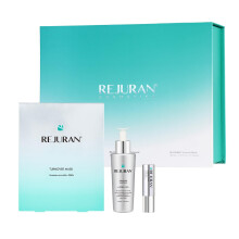 REJURAN The Glow Trio Essentials Korean Skincare Gift Set - Turnover Ampoule Serum, Turnover Sheet Mask & Calming Lip Balm with c-PDRN, Hydrating & So