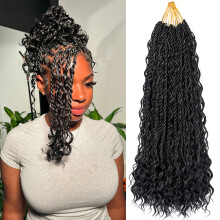 2 Paquetes de Cabello Trenzado Senegalés de 14 Pulgadas con Puntas Rizadas para Mujeres Negras