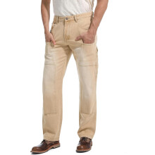 Herren Carpenter Arbeitshose Jeans Loose Fit Beige W33 L30 — skater jeans herren, handwerkerhose mit knieschutz