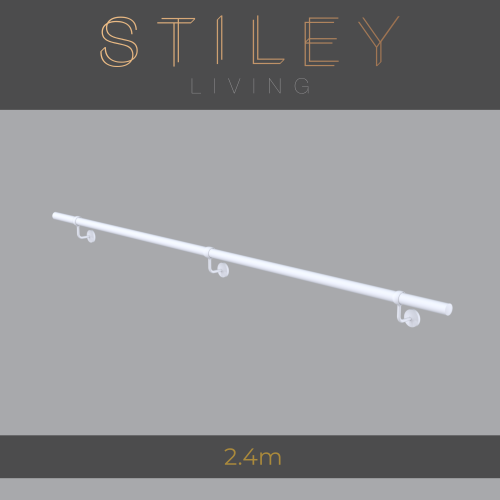 (2.4m) Stiley Living Matt White Handrail Kit 2