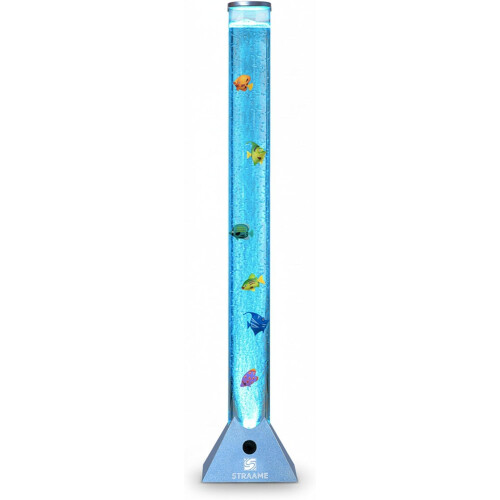 Straame 90cm LED Bubble Fish Lamp, Colour Changing Sensory Light, Blue Base