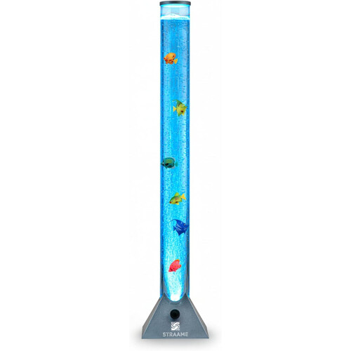 Straame 90cm LED Bubble Fish Lamp, Colour Changing Night Light, Silver Base
