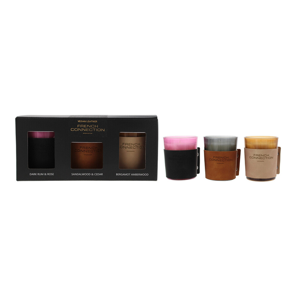 French Connection Leather Range 3 Piece Gift Set: Candle 3 X 54G - Image 4
