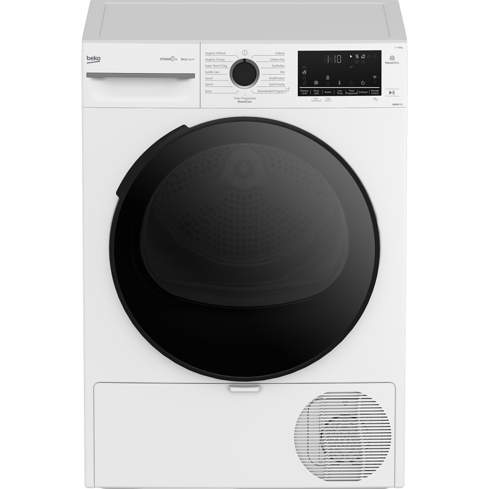 Beko Bm3t31233nnw Wifi Connected 12Kg Heat Pump Tumble Dryer - White - D Rated