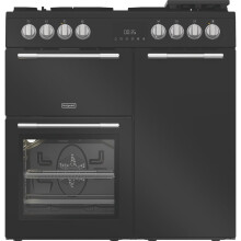 Hotpoint RH90FA20B 90cm wide Dual Fuel Range Cooker with Gas Hob - Black - A Rated