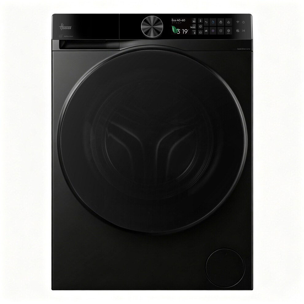 Hoover Pro Wash Series 7 HBQD49SBL10JU-80 9kg WiFi Connected Auto Dosing Washing Machine with 1400 rpm Matte Black A Rated Black - Image 2