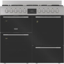 Hotpoint RH100FA21BX 100cm wide Dual Fuel Range Cooker with Gas Hob - Stainless Steel / Black - A Rated