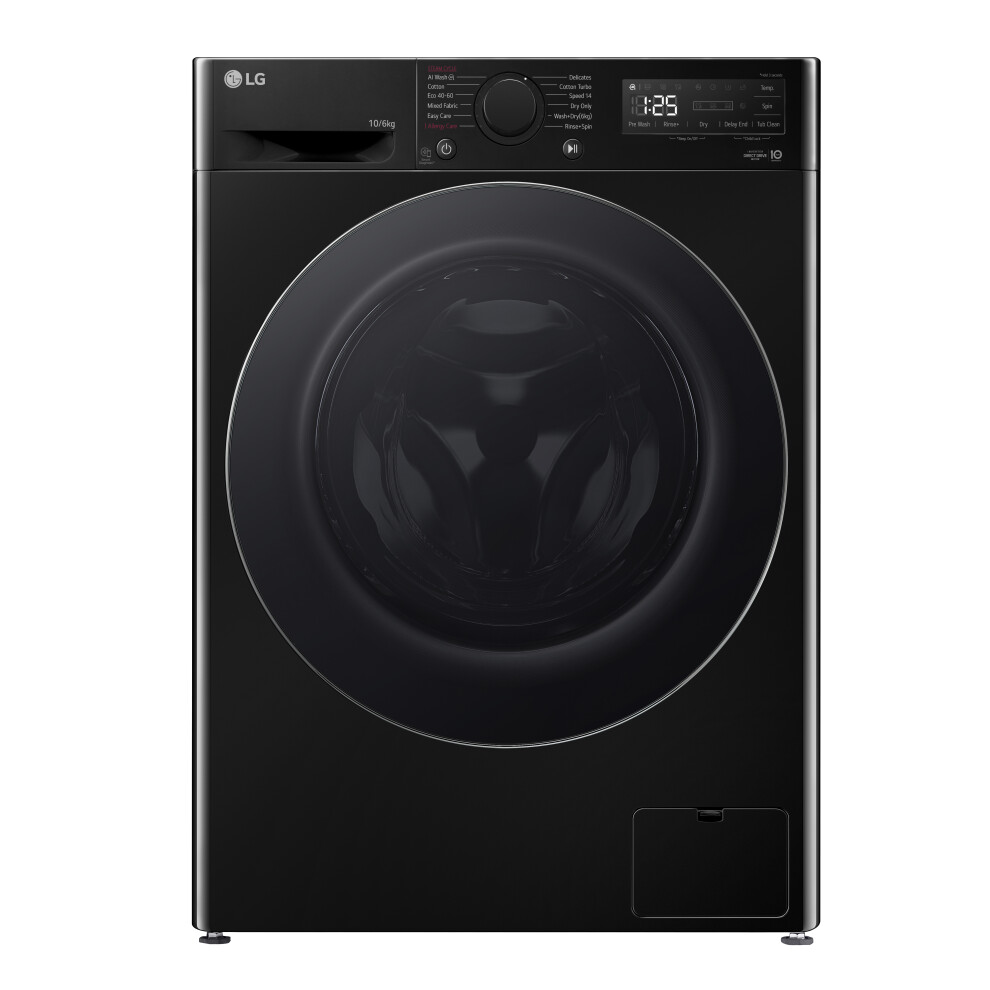Lg Series 4 Ai Direct Drive Fwy606ncln1 10Kg / 6Kg Washer Dryer With 1400 Rpm - Onyx Black - D Rated [Wash&Dry], A Rated [Wash Only]