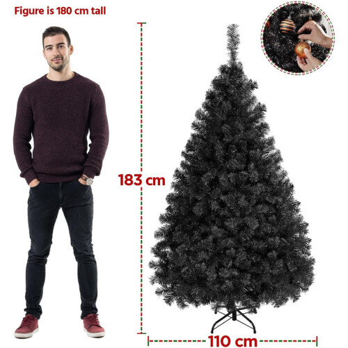 6FT Bushy Artificial Christmas Tree Black 1