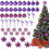 50 Piece Assorted Christmas Ornaments Purple 1