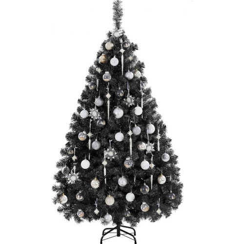 6FT Bushy Artificial Christmas Tree Black 2