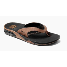 (UK13) Reef Fanning Mens Water Friendly Black/Tan Sandals With Bottle Opener.