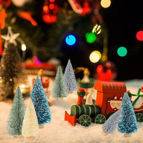 30 Piece Mini Frosted Bottle Brush Trees 2