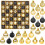 49 Piece 3cm Shatterproof Mini Baubles Black and Gold 1