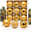 9 Piece Luxury 6cm Christmas Baubles Gold 1