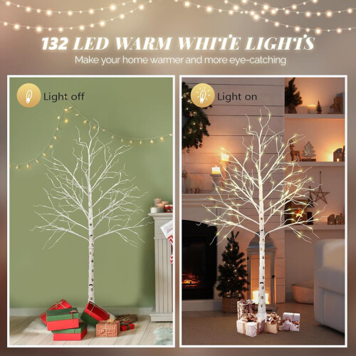6FT Pre Lit Artificial Twig Tree 1
