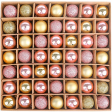 49 Piece 3cm Shatterproof Mini Baubles Gold and Pink