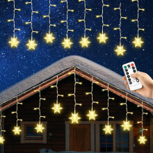 4m 96-LED Snowflake Curtain Lights Warm White