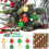 49 Piece 3cm Shatterproof Mini Baubles Green Silver 3