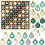 49 Piece 3cm Shatterproof Mini Baubles Gold and Green 3