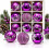 9 Piece Luxury 6cm Christmas Baubles Purple 3