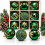 9 Piece Luxury 6cm Christmas Baubles Green 3