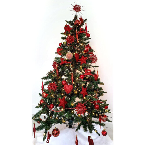 9 Piece Luxury 6cm Christmas Baubles Red Green 1
