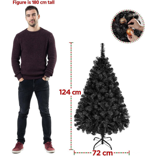 4FT Bushy Artificial Christmas Tree Black 1