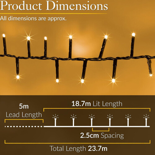 750 LED Multi Action String Lights Warm White 1