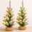 2 Pack 2FT Pre Lit Frosted Mini Trees 3