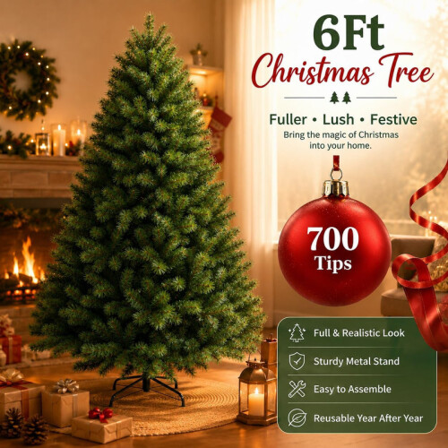 6FT Traditional Artificial Christmas Tree 2