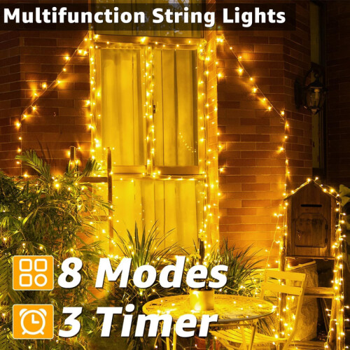 20m 200 LED Outdoor String Lights Warm White 2