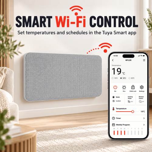 MYLEK (White) MYLEK Wi-Fi enabled Smart Mica Panel Heater 2