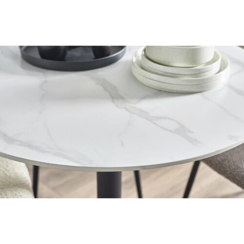 Luca 100cm Round Dining Table White 1