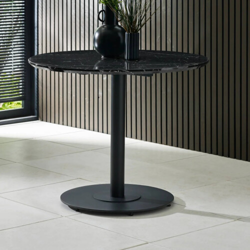 Luca 100cm Round Dining Table Black