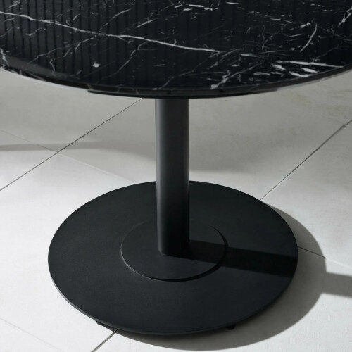 Luca 100cm Round Dining Table Black 1