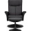 Lugano Recliner & Stool With Covered Base - Black 2