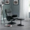 Lugano Recliner & Stool With Covered Base - Black 1