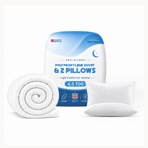 SuperKing 4.5 Tog Duvet + 2 Pillows Polypropylene