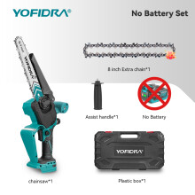 YOFIDRA Scie à chaîne électrique sans fil, 8 pouces, moteur sans balais, compatible batterie Makita 18-21V