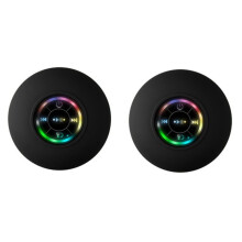 2 Altoparlanti Impermeabili per Bagno, Subwoofer Portatile con Ventosa e Microfono Vivavoce per Piscina, Spiaggia e Auto