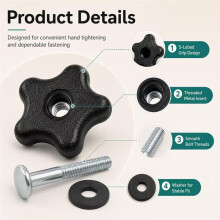 Handle Knob and Screw Bolt Washer Kits 92-2260 (2Packs) Fits for Toro Lawn Mowers Snow Blowers